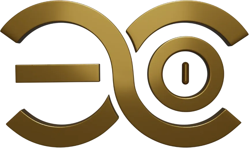 Enduracoin 3D gold logo with transparent background